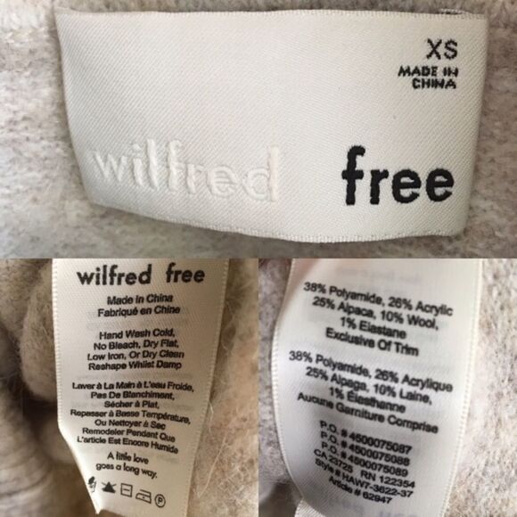 ARITZIA Wilfred Faretta Cowl Neck Off Shoulder Wool Alpaca Sweater XS - Picture 7 of 15